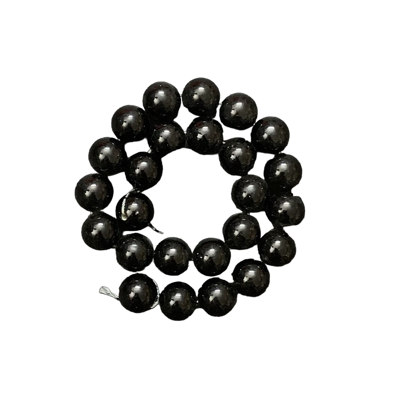 Faux Pearl Round Beads - Black