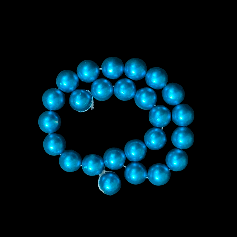 Faux Pearl Round Beads - Blue