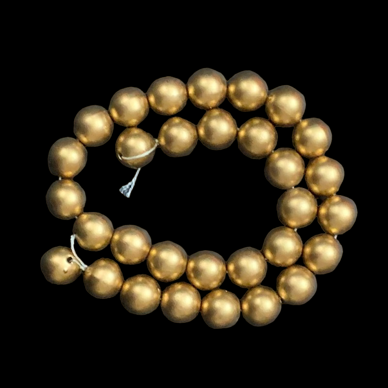 Faux Pearl Round Beads - Gold