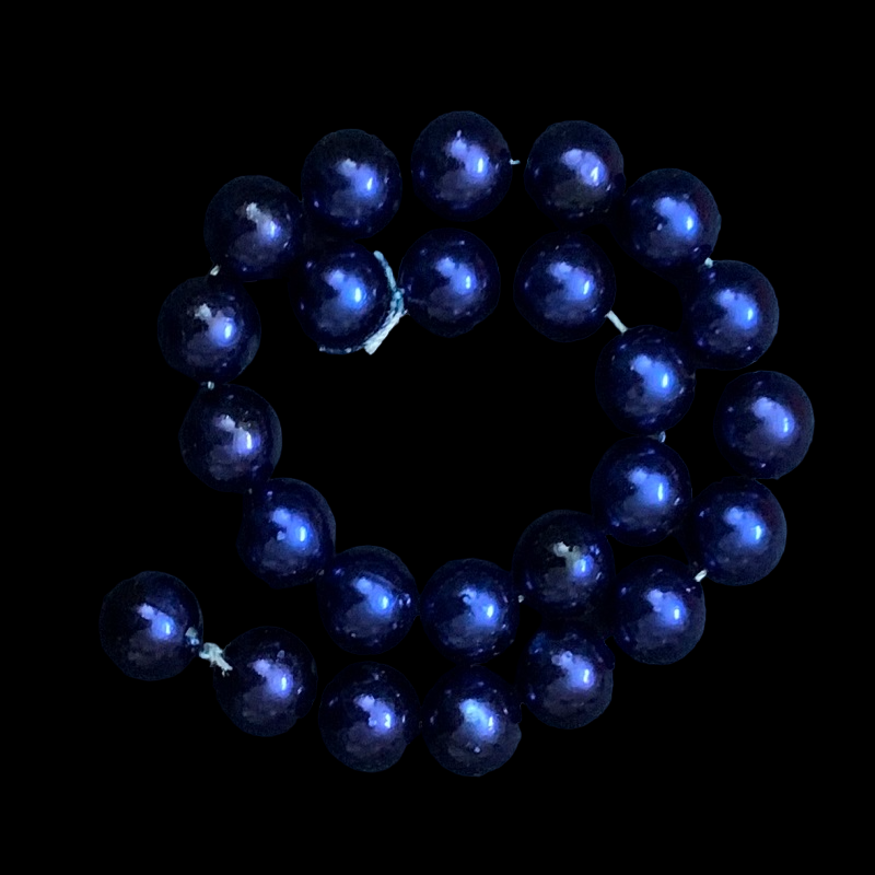 Faux Pearl Round Beads - Dark Blue