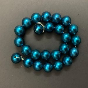 Faux Pearl Round Beads - Turquoise Blue