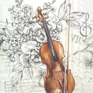 Violin Decoupage Napkin