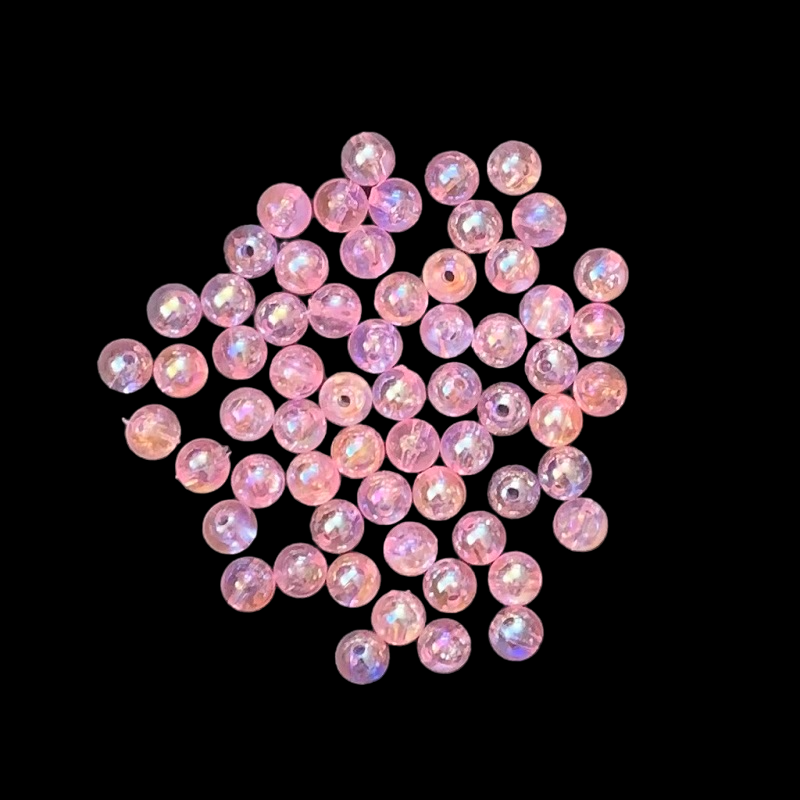 Iridescent Acrylic Beads - Baby Pink