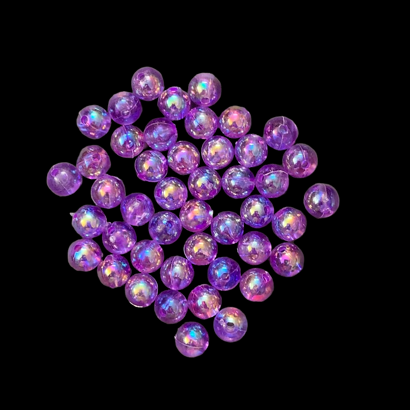 Iridescent Acrylic Beads - Purple