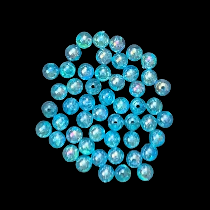 Iridescent Acrylic Beads - Baby Blue