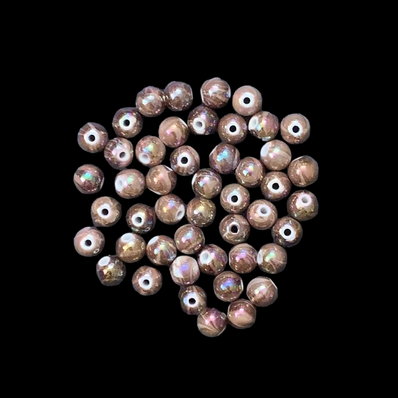 Marble Acrylic  Beads - Light Brown