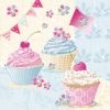 Pastel Colour Cup Cake Decoupage Napkin