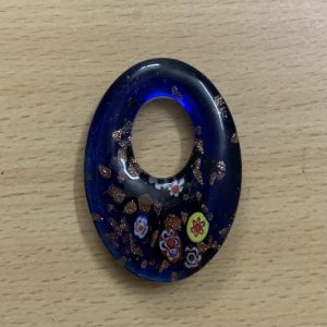 Oval Glass Pendant - Royal Blue