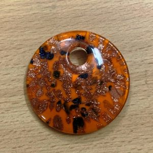 Round Glass Pendant - Orange