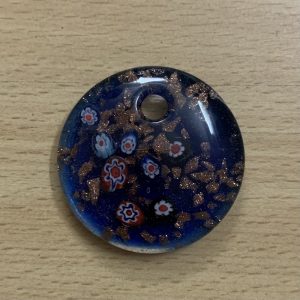 Round Glass Pendant - Blue