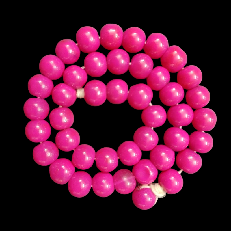 Round Glass Beads - Dark Pink