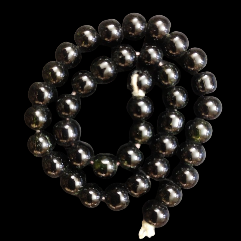 Round Glass Beads - Black