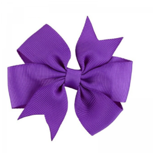 Grosgrain Bow Clip – Purple