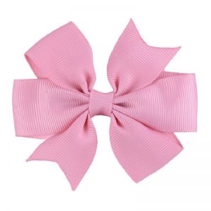 Grosgrain Bow Clip – Baby Pink