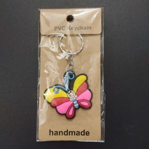 PVC Key Chain - Yellow And Pink Butterfly