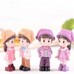 Miniature Cute Boy And Girl With Hat
