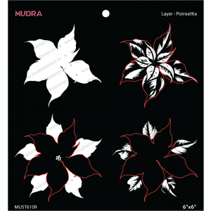 Mudra Stencil - Layer Poinsettia
