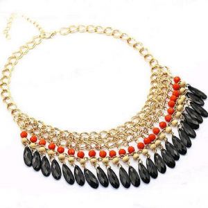 Bohemian Style Beads Necklaces Orange