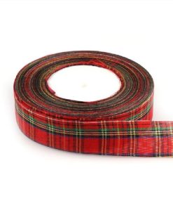 Christmas Plaid Organza Grosgrain Ribbon