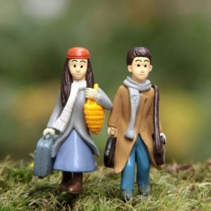 Miniature Travelling Man And Woman Small