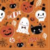 Orange Halloween Decoupage Napkin