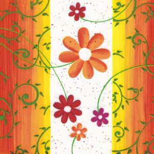 Eight Petal Orange Flower Decoupage Napkin