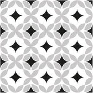 Black Rhombus With White Four Petal Decoupage Napkin
