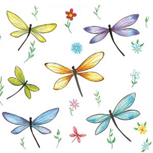 Colourful Dragonflies Decoupage Napkin