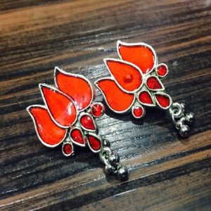 Lotus Earrings - Orange