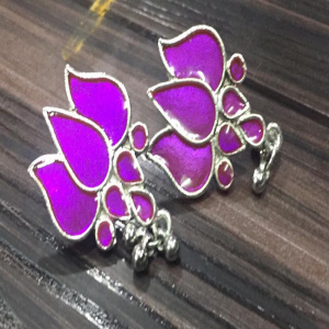 Lotus Earrings - Purple