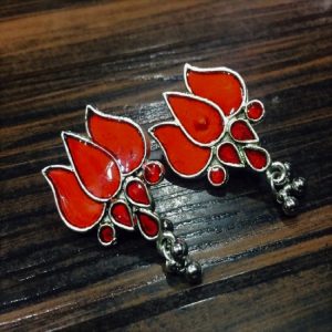 Lotus Earrings - Red