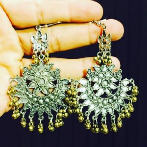 Chandabhali Style Earring - Antique Gold