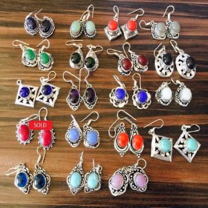 Mixed Colour And Design Hanging Earrings