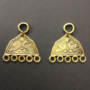 Gold Earring Peacock  Pattern