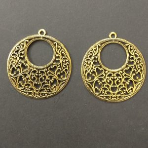 Gold Earring Chandabali Pattern