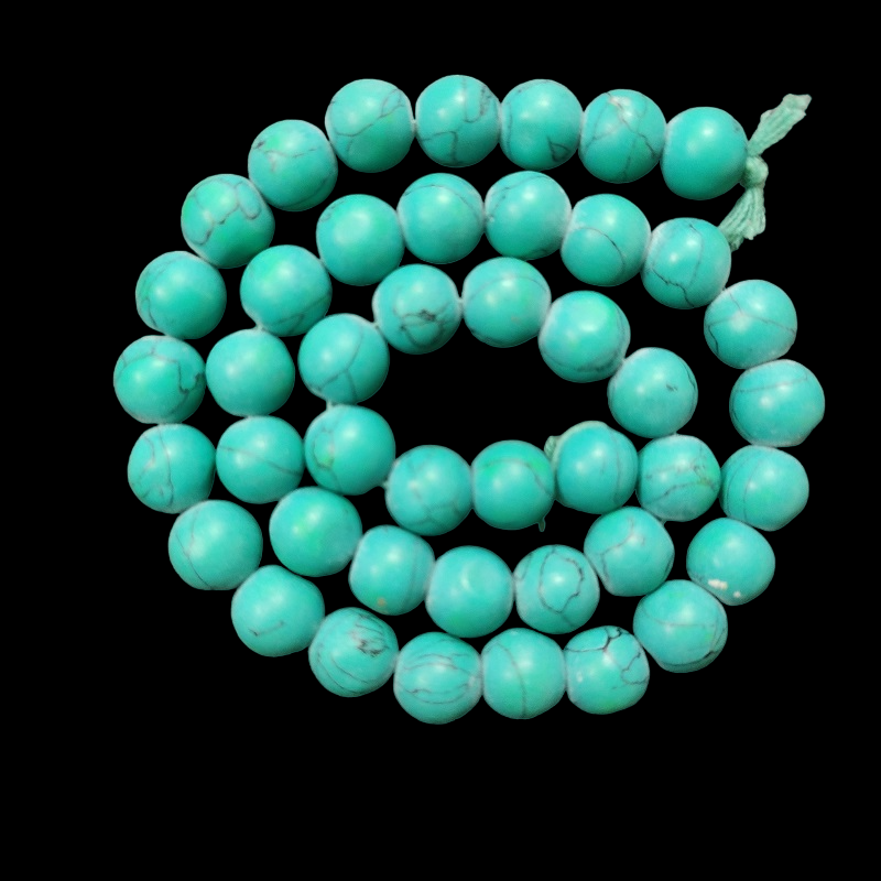 Round Glass Beads - Turquoise Green