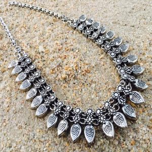 German Silver Small Leaf Pattern Style 1 Necklace