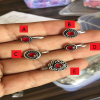 Semi Precious Stone Nose Rings - Maroon