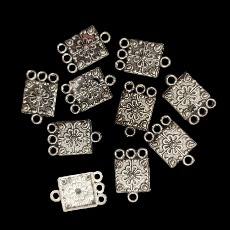 German Silver Three String Square Connector