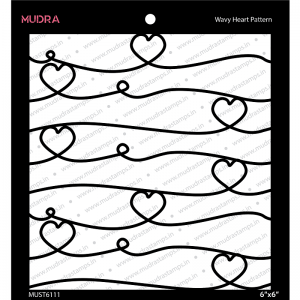 Mudra Stencil - Wavy heart pattern
