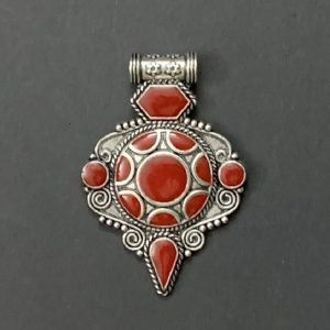 German Silver Red Pendant
