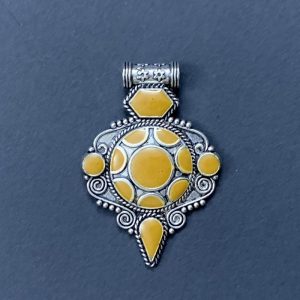German Silver Yellow Pendant
