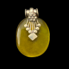 Oval Stone Pendant -Light Yellow