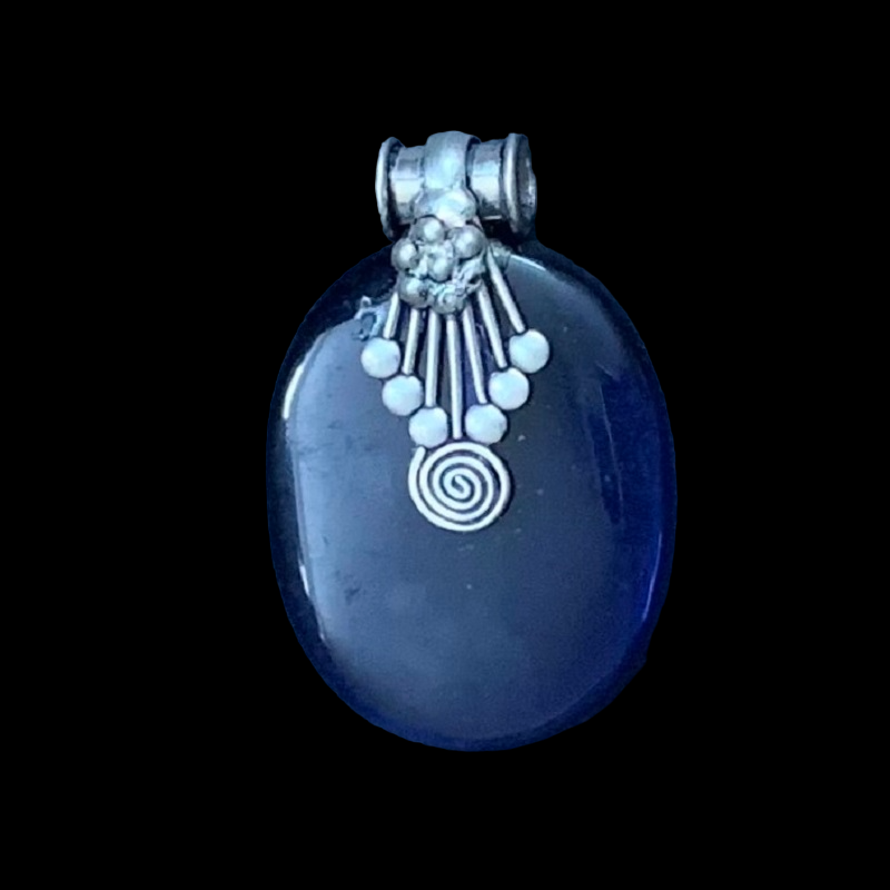 Oval Stone Pendant - Royal Blue