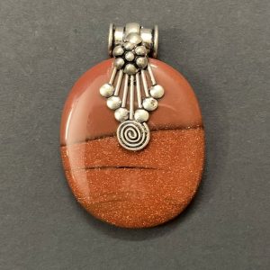 Oval Stone Pendant - Brown