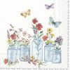 Flower Jars With Butterfly Decoupage Napkin
