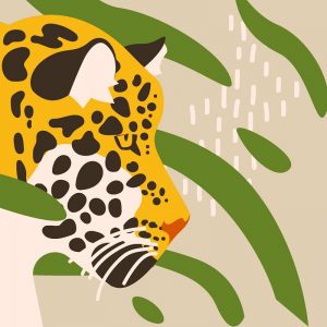 Yellow Shade Leopard Decoupage Napkin