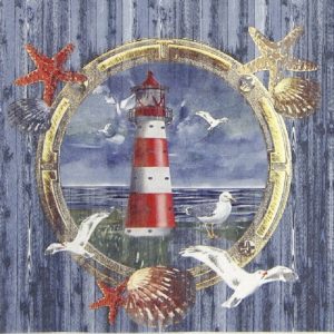Light House With Seagulls Decoupage Napkin
