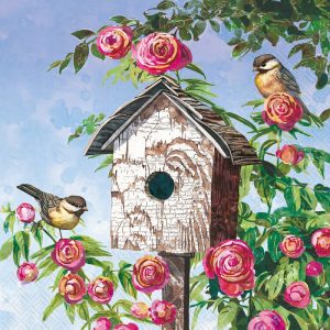 Lovely Birdhouse Decoupage Napkin