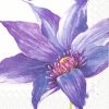 Blue With Purple Shaded Flower Decoupage Napkin